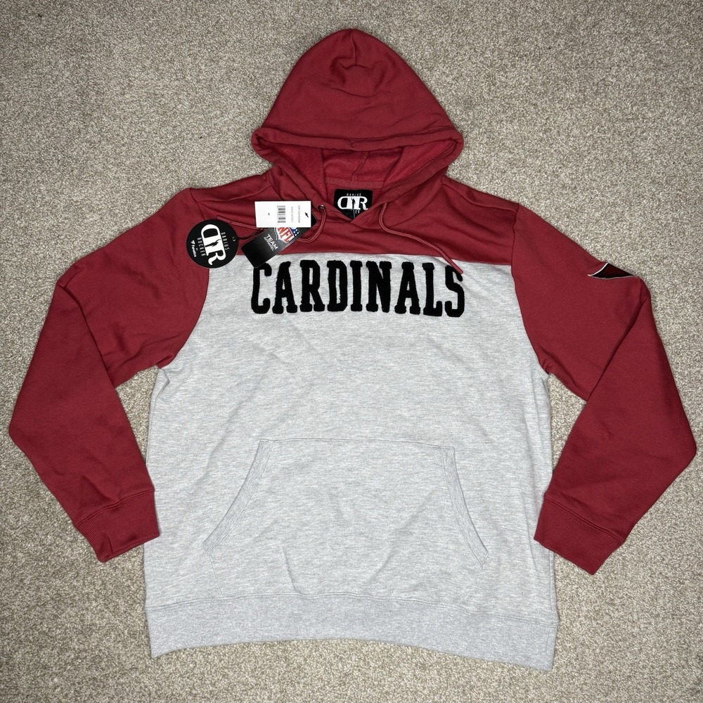 NWT New Arizona Cardinals Hoodie Men's Medium Fanatics Red/Gray Darius Rucker
